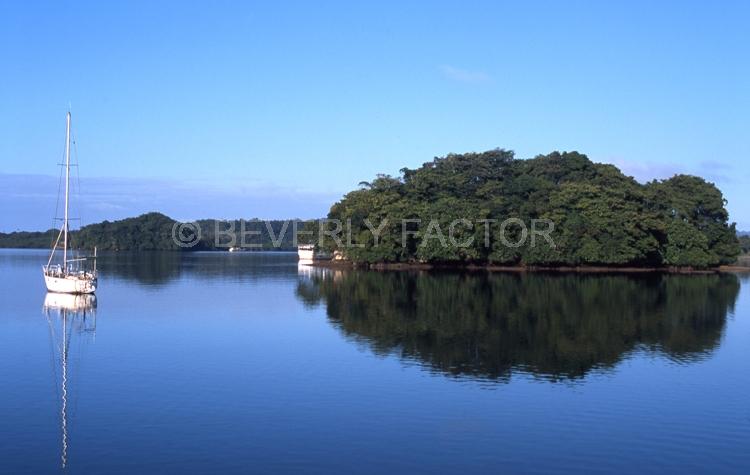 Islands;Fiji;boat;blue water;sky;trees